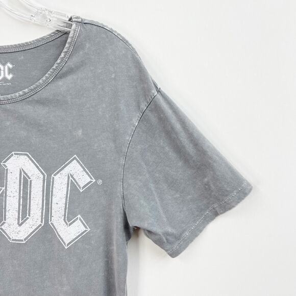 AC/DC Gray T Shirt Medium Fringe Bottom Band Tee Rock and Roll Music Women's Med - Picture 4 of 7